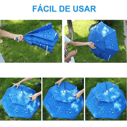 2X1 Paraguas Tipo Sombrero Multipropósito - Manos Libres