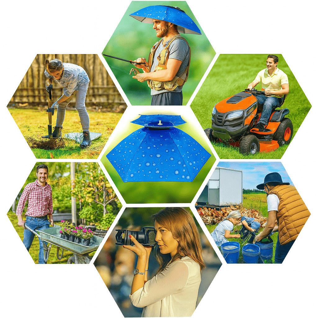 2X1 Paraguas Tipo Sombrero Multipropósito - Manos Libres