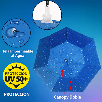 2X1 Paraguas Tipo Sombrero Multipropósito - Manos Libres