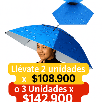 2X1 Paraguas Tipo Sombrero Multipropósito - Manos Libres