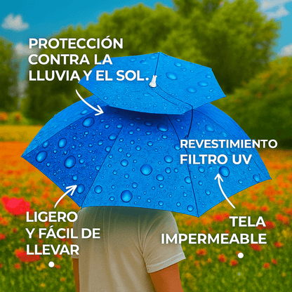 2X1 Paraguas Tipo Sombrero Multipropósito - Manos Libres