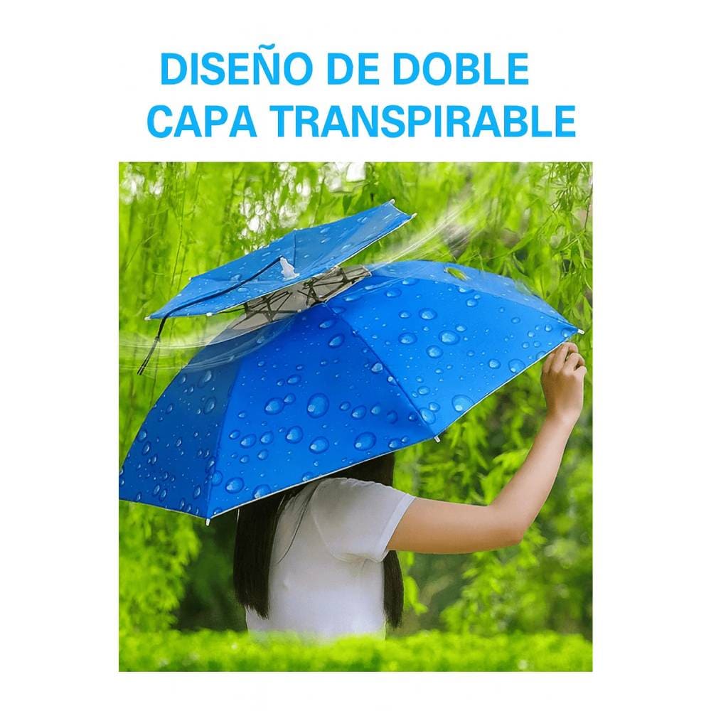 2X1 Paraguas Tipo Sombrero Multipropósito - Manos Libres